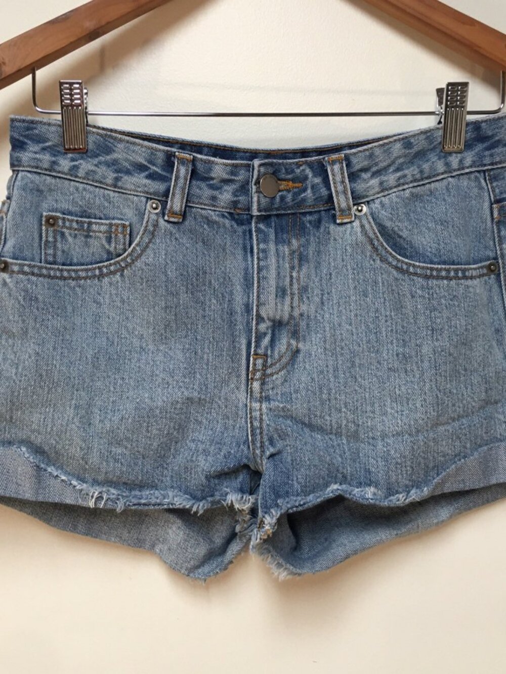 Dr. Denim‎ Women 27 Shorts Blue Denim Frayed Jorts 100% Cotton Casual Summer